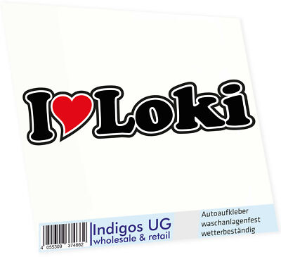 Autoaufkleber - Aufkleber - Sticker Auto mit Herz - 15 cm I LOVE Loki