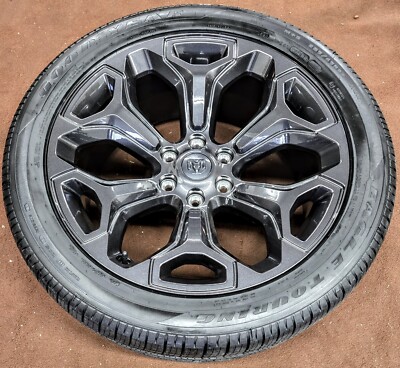 4 New 22'' Dodge Ram 1500 OEM Laramie Wheels Rims Tires Limited Gunmetal Gray Set