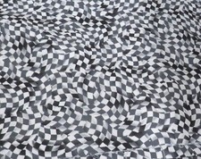 Black and white checks fabric 2 3/4Yard piece 1399