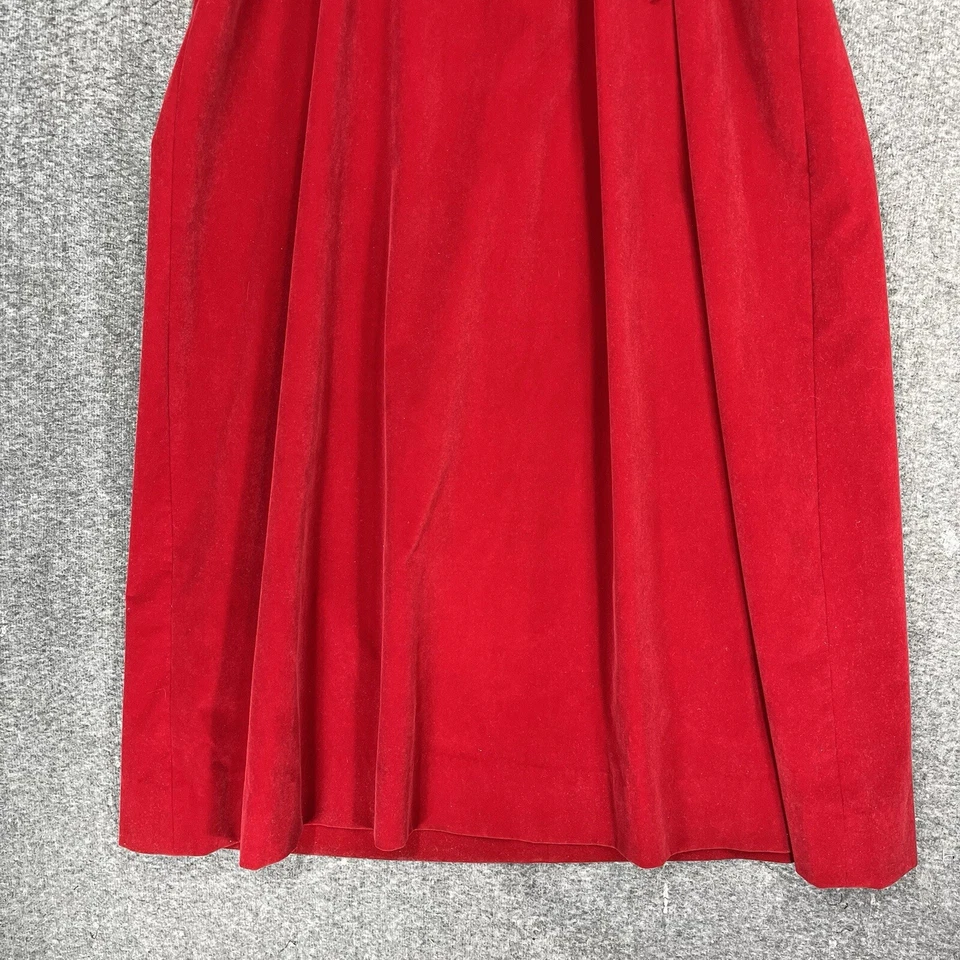 Maxi Vestido Hecho a Mano Vintage Para Mujer Talla S Rojo Terciopelo Años 70 Vacaciones Romántico Foto 3 de 4