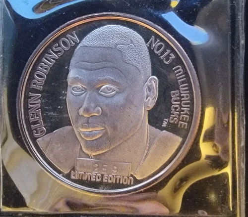 1994 Glenn Robinson #13 Milwaukee Bucks NBA-999 Silver 1 Oz Ounce Art Bar Round