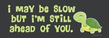 "May Be Slow But Ahead of You" ๐ข Funny Turtle Bumper Car Magnet - Made in USA