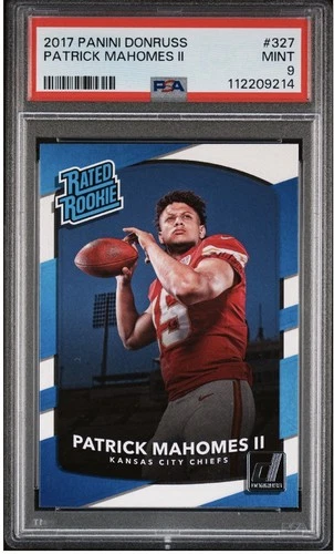 2017 Panini Donruss Chiefs Rookie Patrick Mahomes 327 (RC) PSA 9- Priced to Sell
