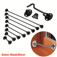 Cabin Hook and Eye Latch Lock Shed Gate Door Catch Silent Holder Stainless Steel
