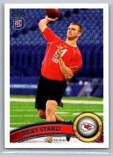 2011 TOPPS ROOKIE CARD # 134 Ricky Stanzi - Kansas City Chiefs. rookie card picture