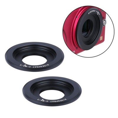 Black C Mount Lens Adapter for Micro Four Thirds Cameras