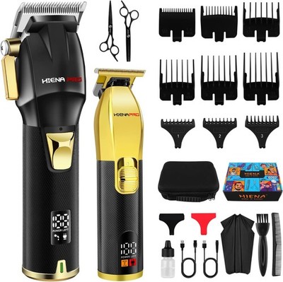 Professional Hair Clippers Set for Men, Cordless Barber Kit Haircut,... 