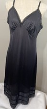 Sears Vintage Black Dress Slip Lace Detail 32