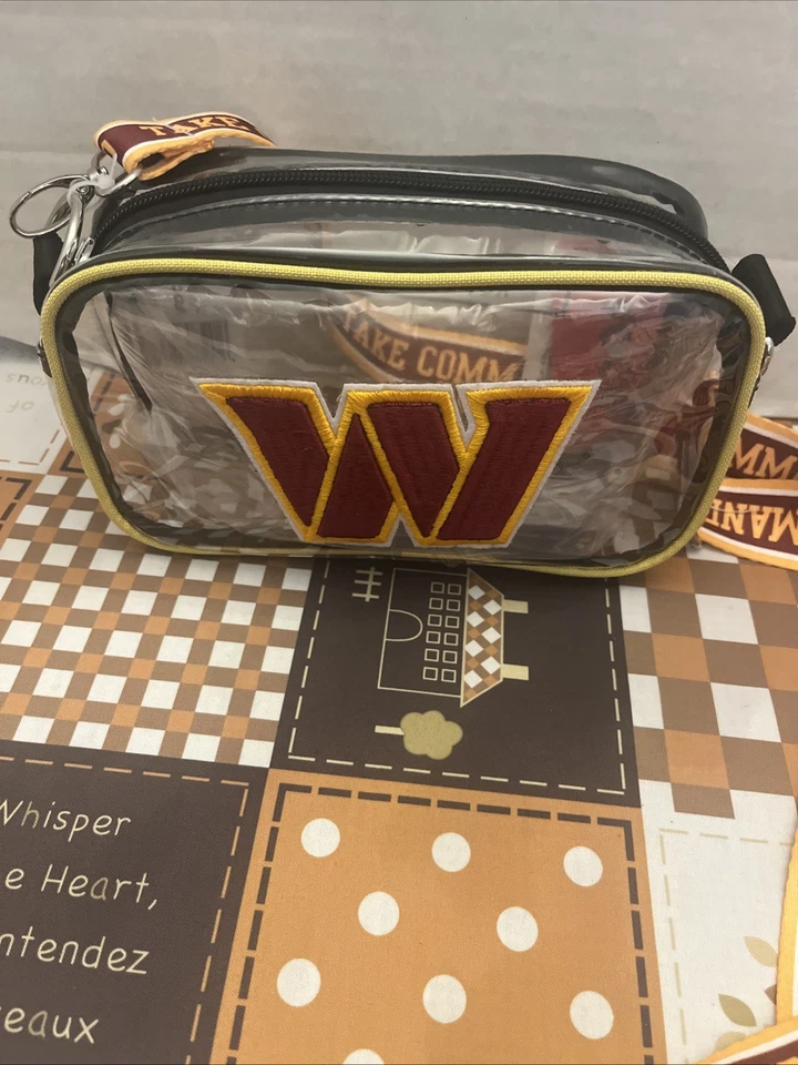 NFL FÚTBOL AMERICANO WASHINGTON COMANDERS EQUIPO BANDOLERA TRANSPARENTE BOLSA DE ESTADIO CORREA LARGA Foto 4 de 4
