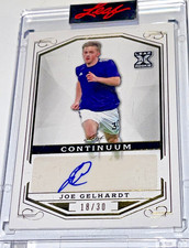 RARE JOE GELHARDT /30 ROOKIE AUTO CARD 2022 LEAF CONTINUUM SOCCER LEEDS UNITED. rookie card picture