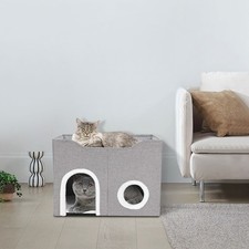 Cat House Large Indoor Cats Bed Cute Modern Cat Condo Shelter Foldable