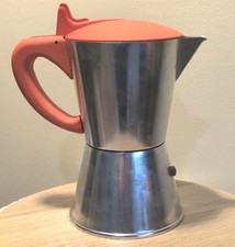 LAGOSTINA Rare Collectable Vintage Orange Top Large Moka Coffee Espresso Maker