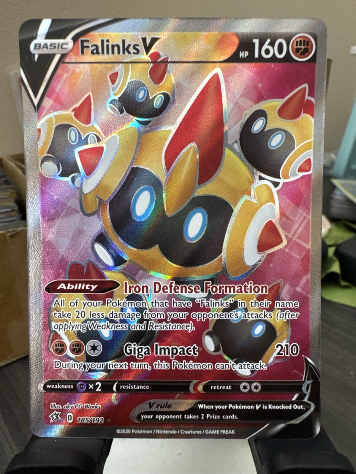 Falinks V 2020 Rebel Clash Full Art Ultra Rare Pokemon Card 185/192 (NM)