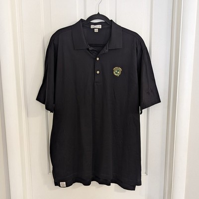 Peter Millar Mens Polo Golf Shirt EXTRA LARGE Crystal Downs Preppy Sports Black