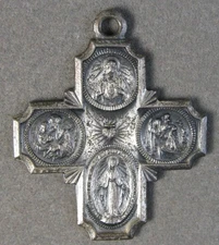 Vintage Sterling Silver I AM A CATHOLIC Medal Pendant 5.0g #J4964