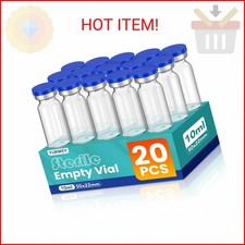 10ml Sterile Vials with Self Healing Injection Port and Sealing Cap, Glass Steri