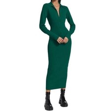 GAUGE81 Green Knit Fitted Night Out Party Bornos Long Maxi Dress Size Medium