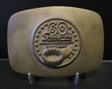 Snap-On Tools Belt Buckle 60th Anniversary 1920 - 1980 Wrench Solid SilverBronze