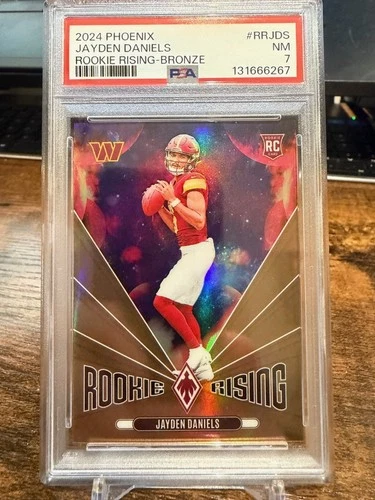 2024 Panini Phoenix Rookie Rising #RR-JDS Jayden Daniels RC Bronze /75 - PSA 7