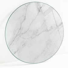 Plateau de Table en Verre pour Salle à Manger Motif De Surface En Marbre fi70