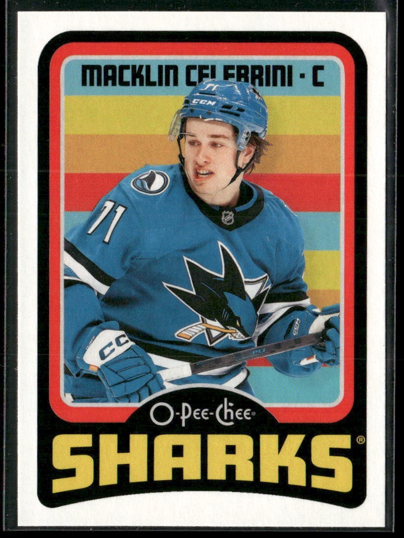 2024-25 O-Pee-Chee Hockey Macklin Celebrini RC Retro Sharks Rookie #545