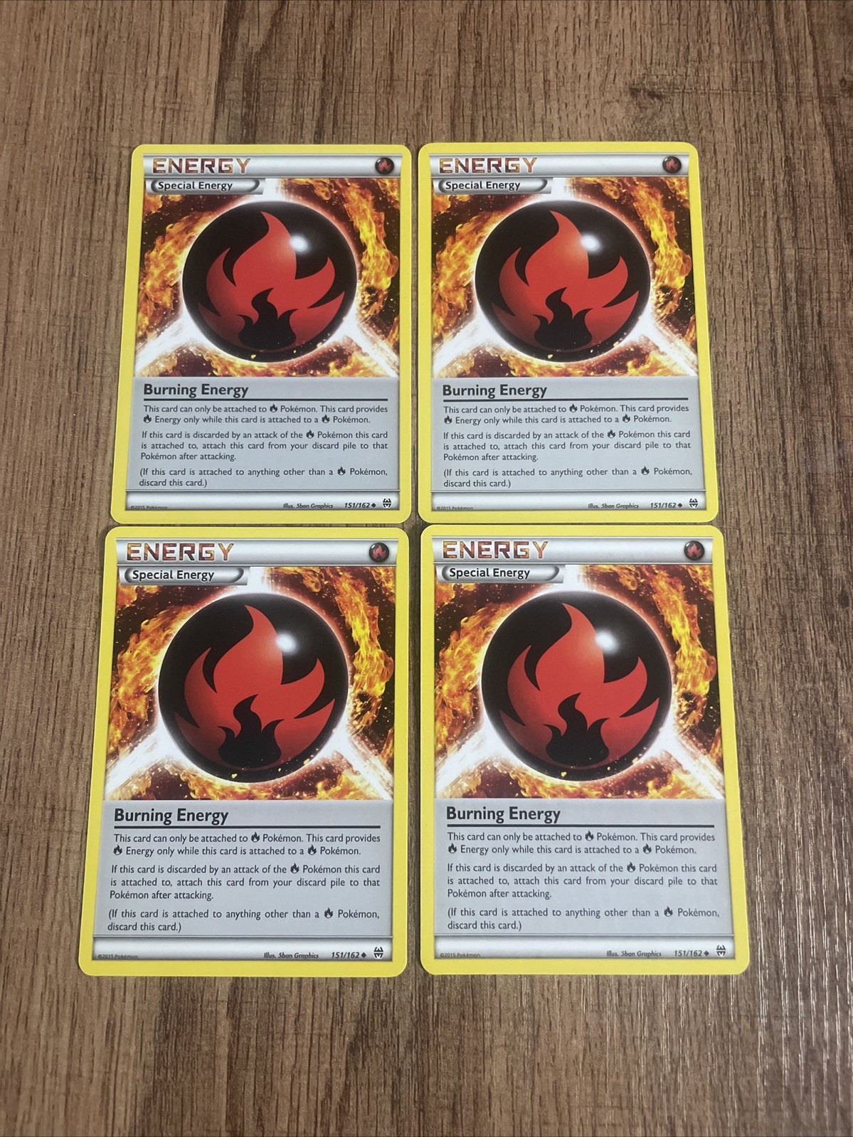 Pokemon TCG Burning Energy 151/162 Breakthrough 4 Card Lot NM Condition