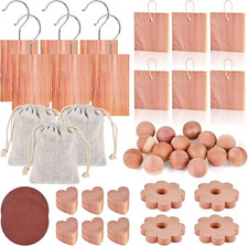 48-Pc Cedar Blocks for Clothes Storage: Blocks, Planks, Hooks, Rings, Balls,  S