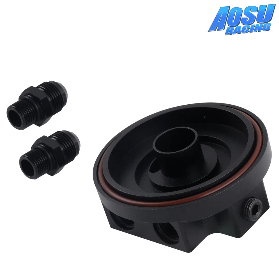 Tapa de filtro de aceite con accesorios de enfriador de aceite y 2 puertos de sensor para BMW M50 S50 S52 S54 Foto 2 de 4