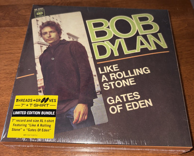 Like a Rolling Stone Gates of Eden by Bob Dylan 7  Record 2013 & XL T-Shirt NIB