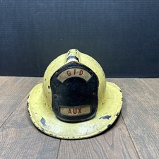Vintage GFD AUX Yellow Fire Department Helmet...