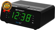 Smartset Dual Alarm Clock Radio with AM/FM Radio Dimmer Sleep Timer and .9" LED
