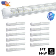 12Pack 144W 8Ft Cooler Door Led Tubes T8 Integrated Led Shop Light Fixture NO RF