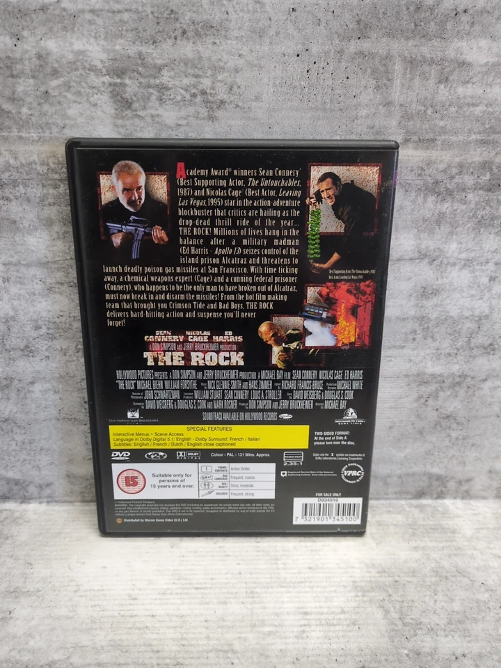The Rock - Widescreen DVD - Sean Connery, Nicolas Cage, Ed Harris movie Region 2 - Image 2 of 2