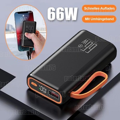 50000mAh Power Bank 66W USB C Schnellladegerät Externer Batterie Ladegerät Handy