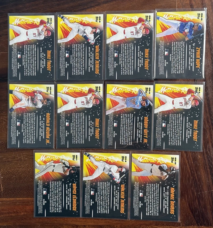 2025 Bowman Chrome Meteoric Rise ЛОТ ИЗ 11 КАРТ (Форель/Надежда/Дженкинс/Витт) - Изображение 2 из 2