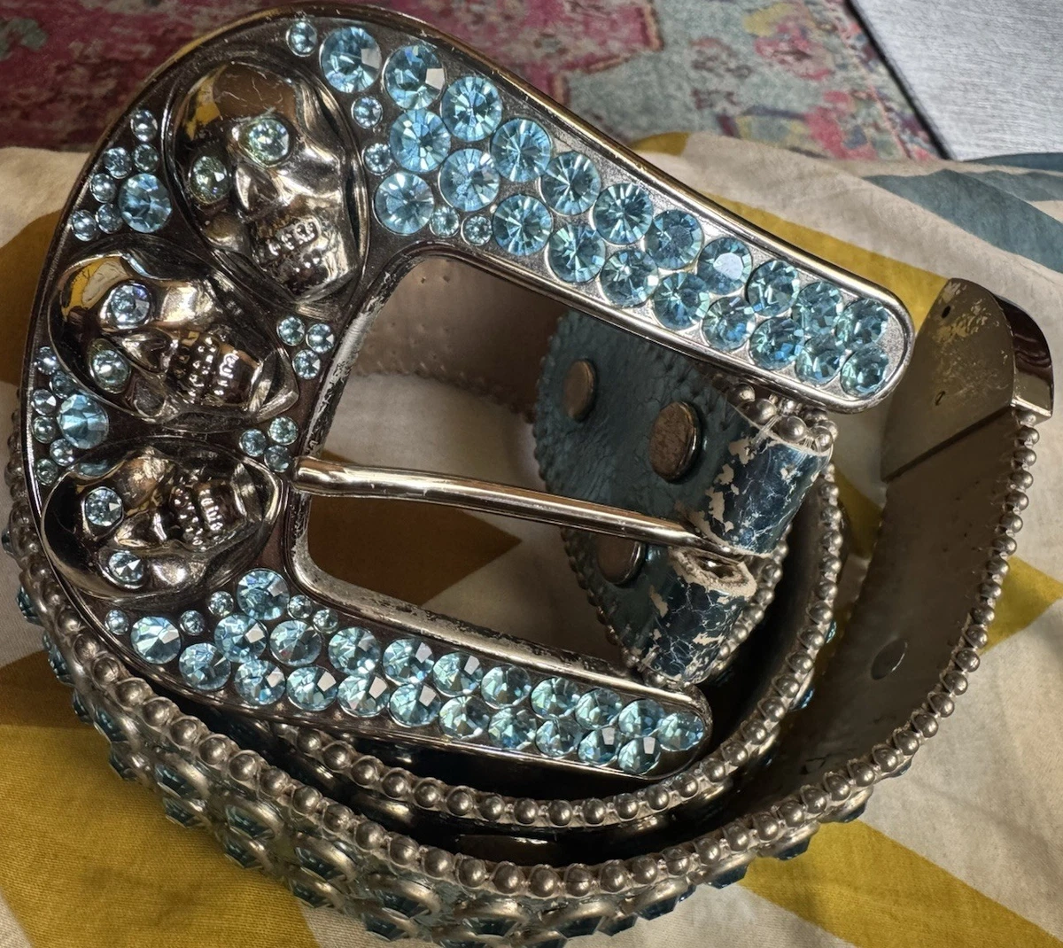 Michael Kors metallic Leather Studded Wide Belt with Silver-Tone Buckle XL 45” Designer inspired mk ladies belt for sale main image 3