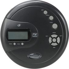 GPX PC332B Portable CD Player with Anti-Skip Protection, FM Radio and Stereo Ear