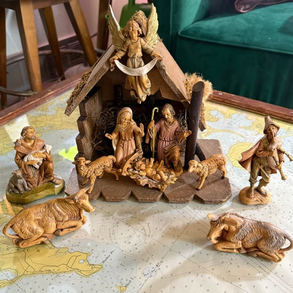 Vintage 80s Fontanini Depose italy 5" Nativity Creche Set 12 Pieces - Image 3 of 4