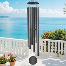 66" Large Wind Chimes for Outside - 6 Thicken Tubes Deep Tone Wind Chimes Black