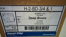 STEEL CITY H-2-BD-3/4 & 1 NEW IN BOX 2G STEEL GANG BOX 2 1/2 DEEP LOC REZ BACK