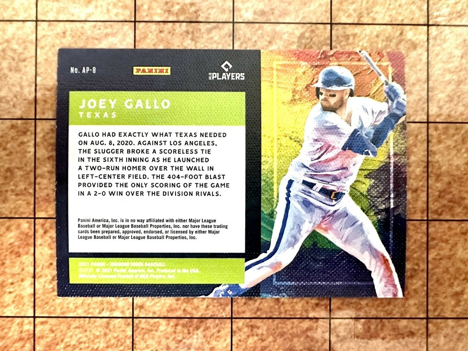 2021 Panini Diamond Kings Artist's Palette AP8 Joey Gallo Texas