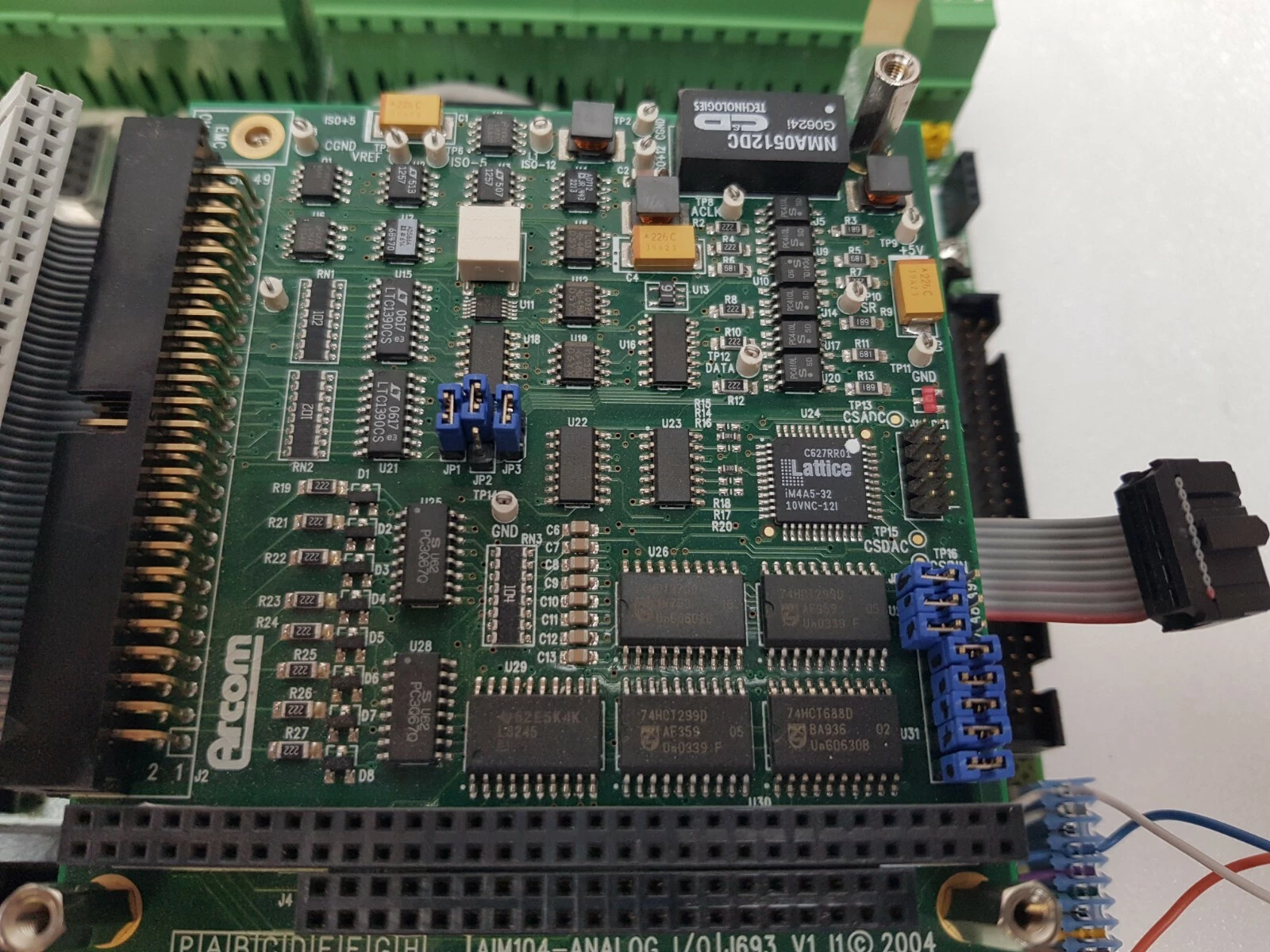 Arcom AIM104-ANALOG I/O J693 PC/104 module mounted on the Gasguard AP10 System I/O board