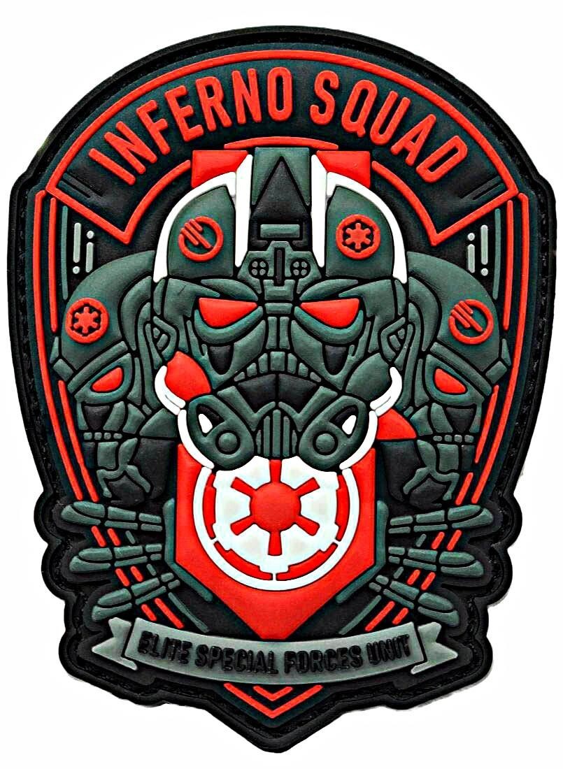 Inferno Squad Elite Forces 3D PVC Rubber Patch |PVC HOOK BACK 3"x2.5"