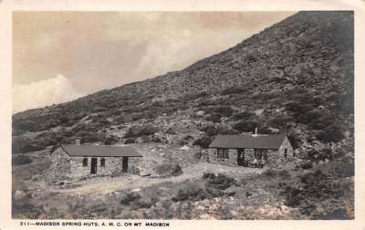 MT MADISON, NH, APPALACHIAN MT CLUB SPRING HUTS, SHOREY RPPC #211 used 1918