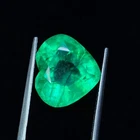 Natural Green Emerald Loose Gemstone 6.82 Ct Certified Colombian Heart Cut Gem