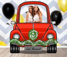 Red Wedding Car, Vehicle Theme, DIY Photo Booth Props, Non-Personalized