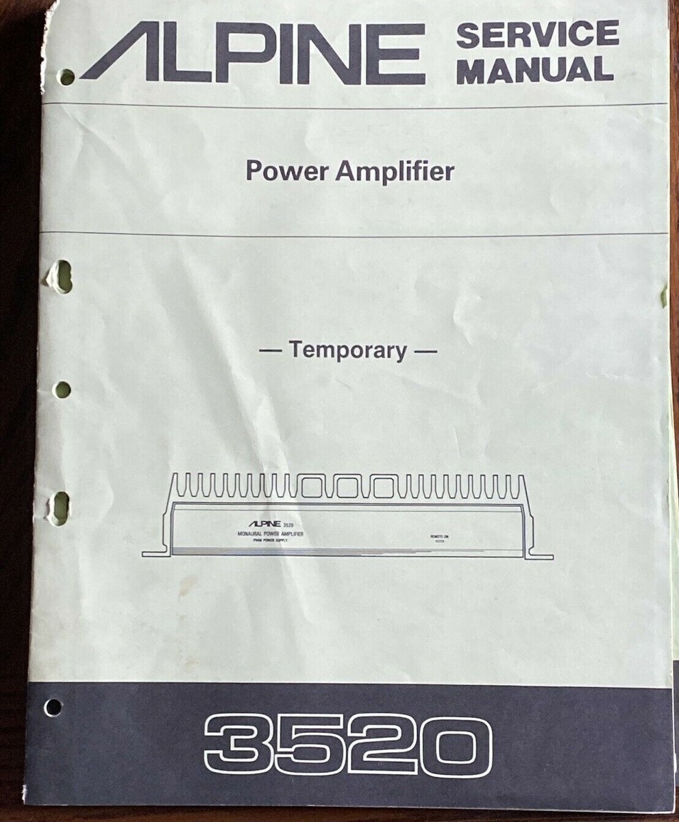 ALPINE POWER AMPLIFIER SERVICE MANUAL MODELS 3520 3521 3528 3530