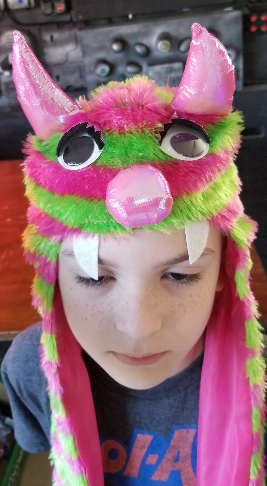 Kids Fuzzy Pink Monster Hat eBay