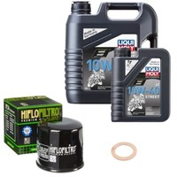 Hiflo ÖLfilter Set LM 10W-40 Street 5L FüR Kawasaki ZZR 1400 F ABS ZXT40EFA 2012