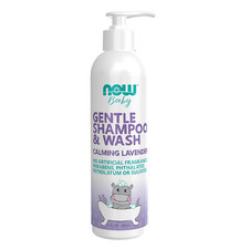 NOW Baby Gentle Shampoo and Wash, Calming Lavender, Paraben Free, 8 Fluid Ounces